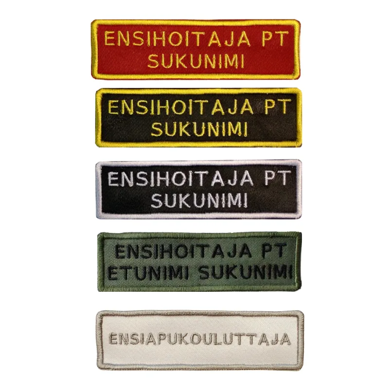 Brodeerattu nimikyltti ilman tarrakiinnitystä 10x3cm