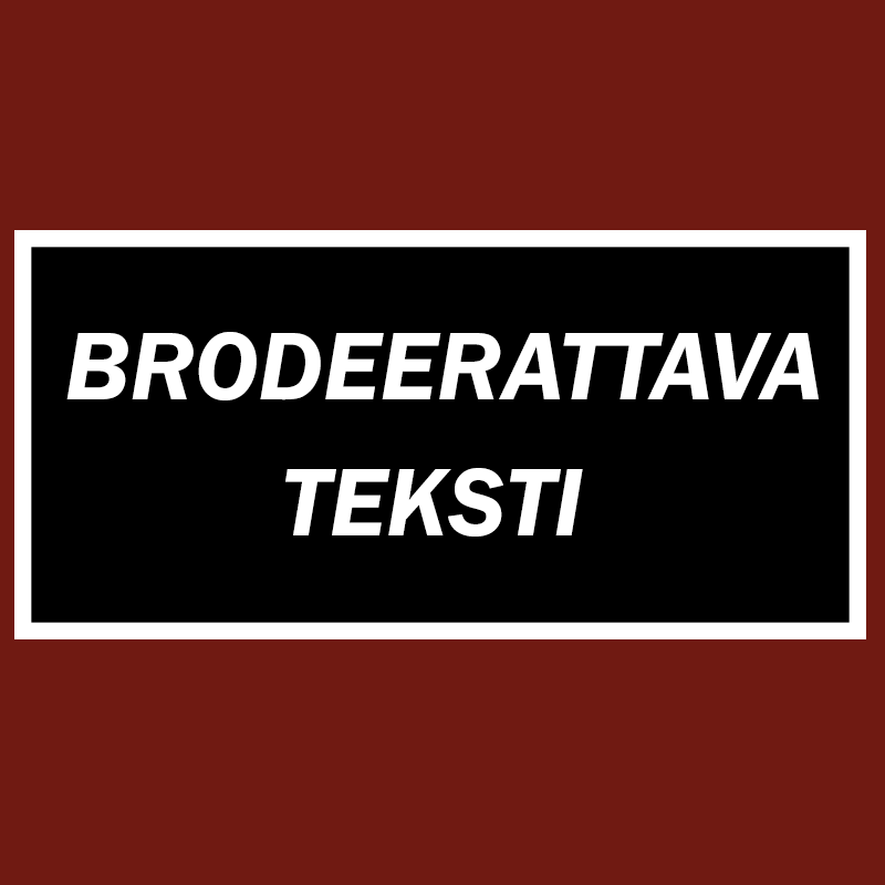Brodeerattu velcrokiinnikkeinen kyltti XL