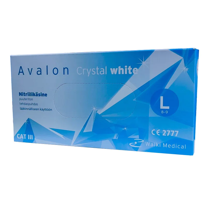 Avalon Crystal White -nitriilikäsine