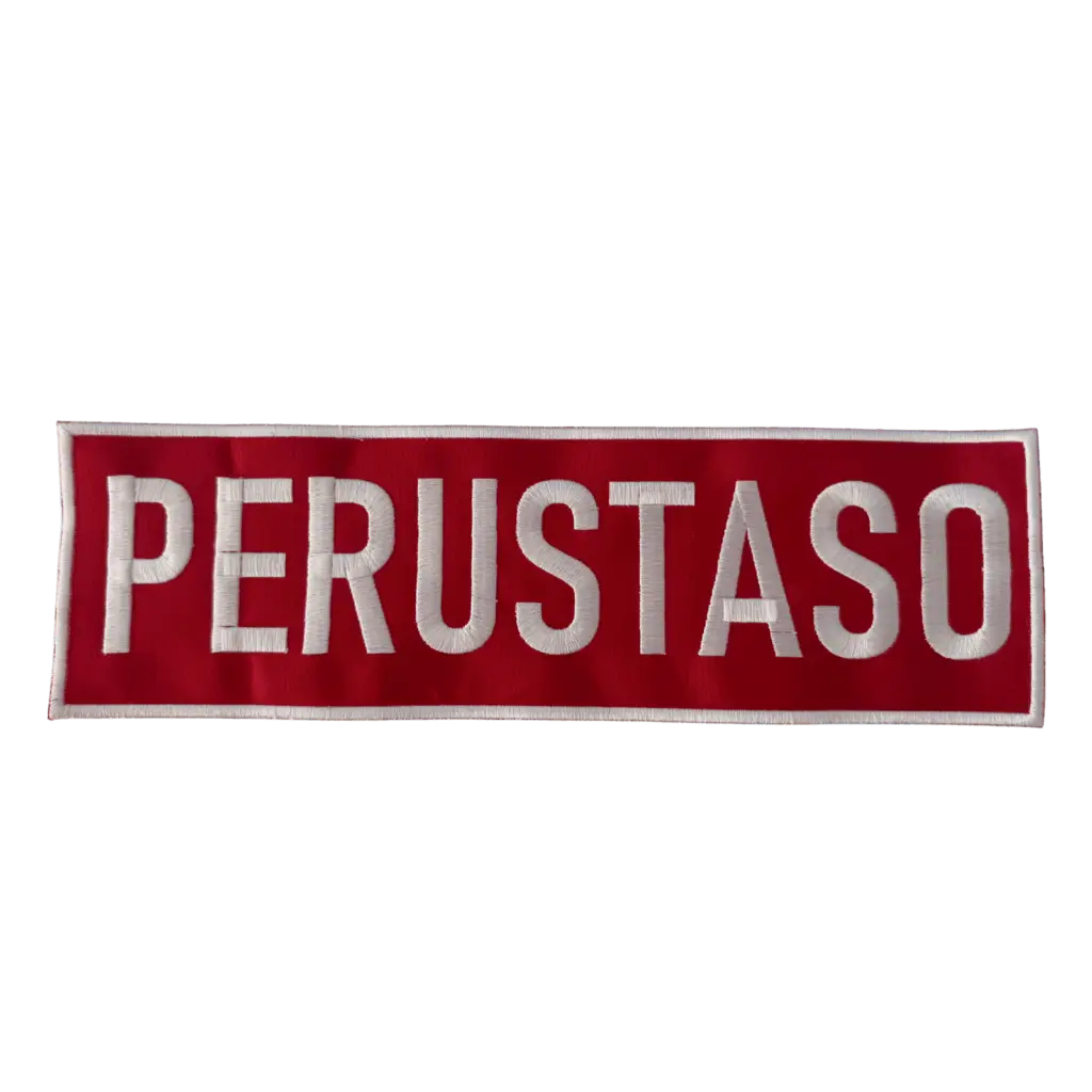 PERUSTASO Selkäkyltti - Brodeerattu