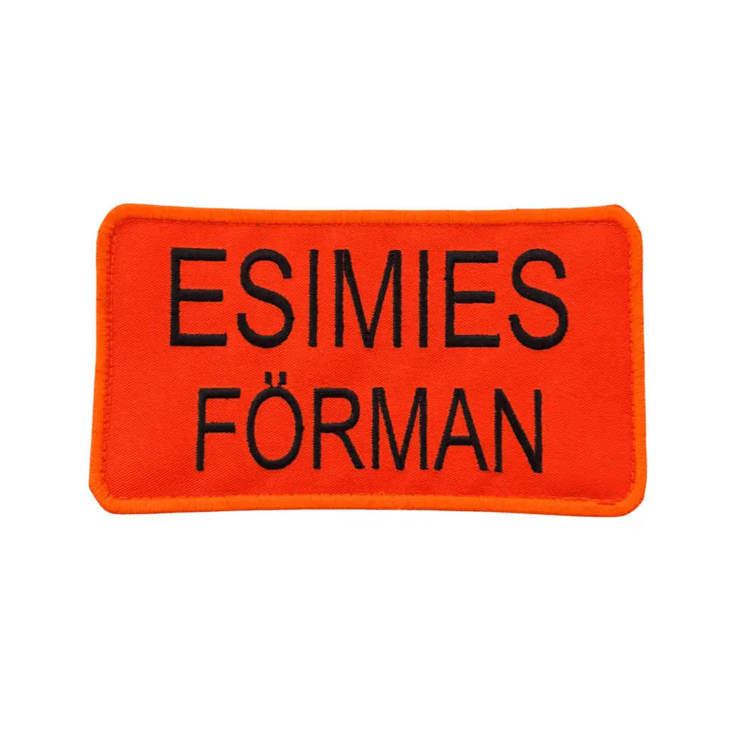 ESIMIES - FÖRMAN Selkäkyltti