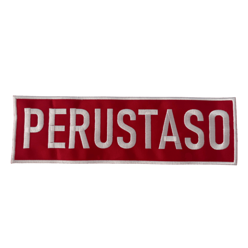 PERUSTASO Selkäkyltti - Brodeerattu