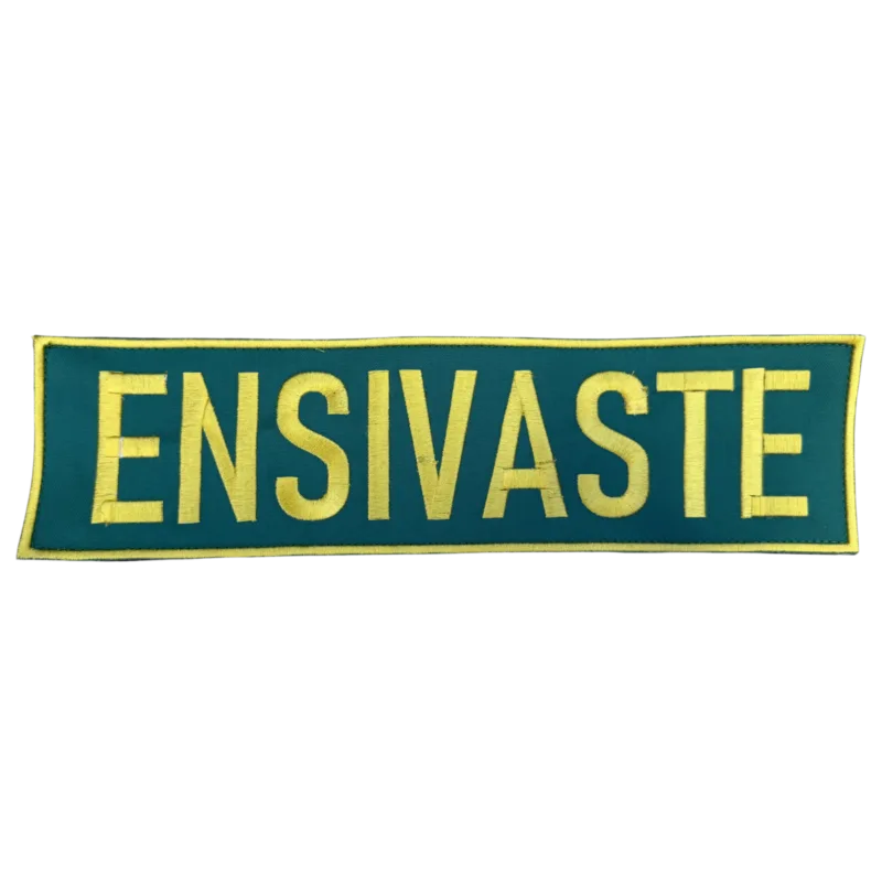 ENSIVASTE Selkäkyltti tarrapohjalla