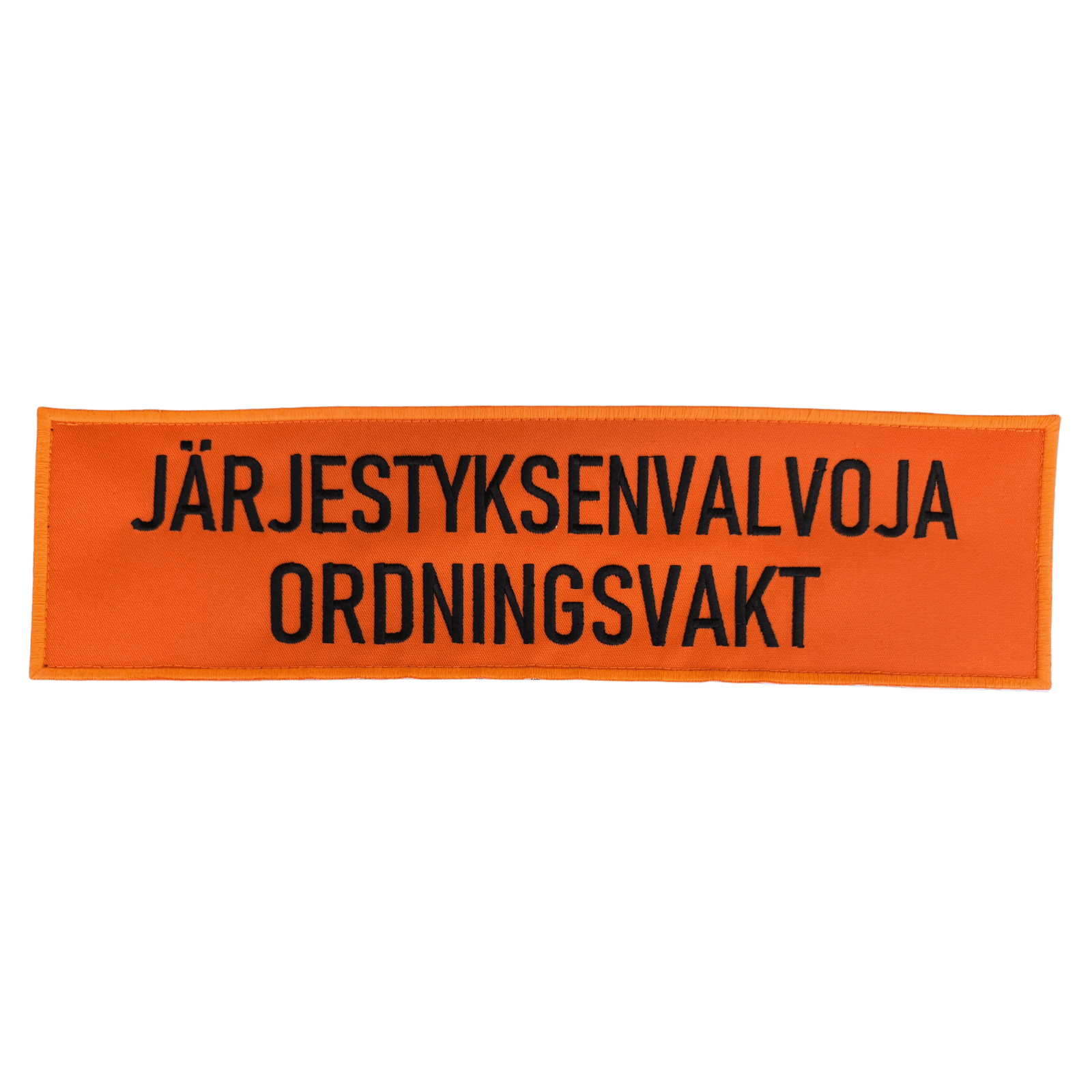 Järjestyksenvalvoja oranssi selkäkyltti – brodeerattu