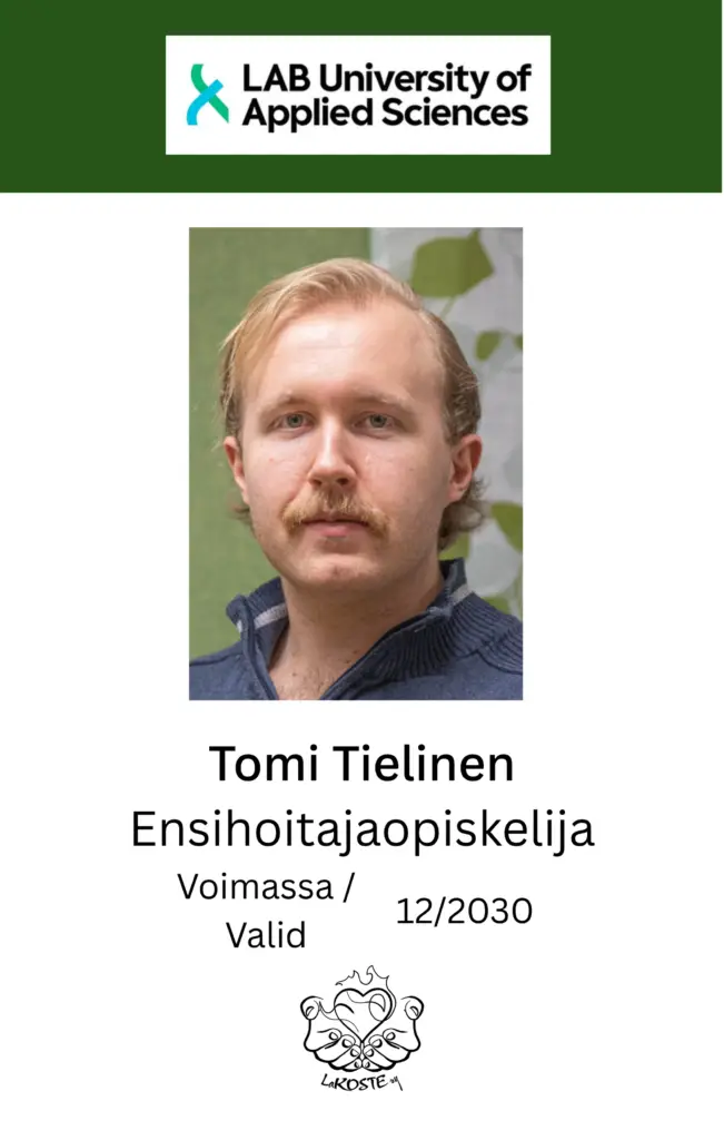 LaKOSTE ry työharjoittelukortti
